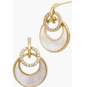 Savvy Cie Jewels Cubic Zirconia Mother-of-Pearl Drop Earrings NWT
